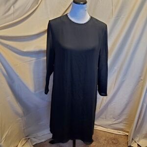 Linda Allard/Ellen Tracy Silk Black Shift Dress 10